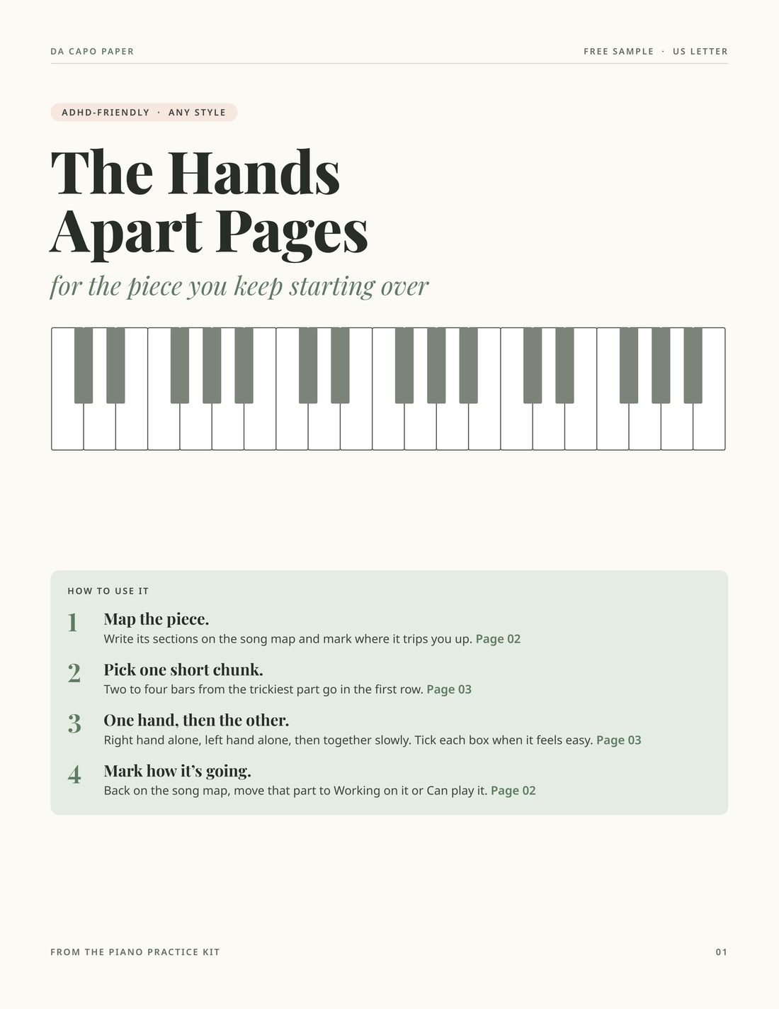 Page 1 of The Hands Apart Pages