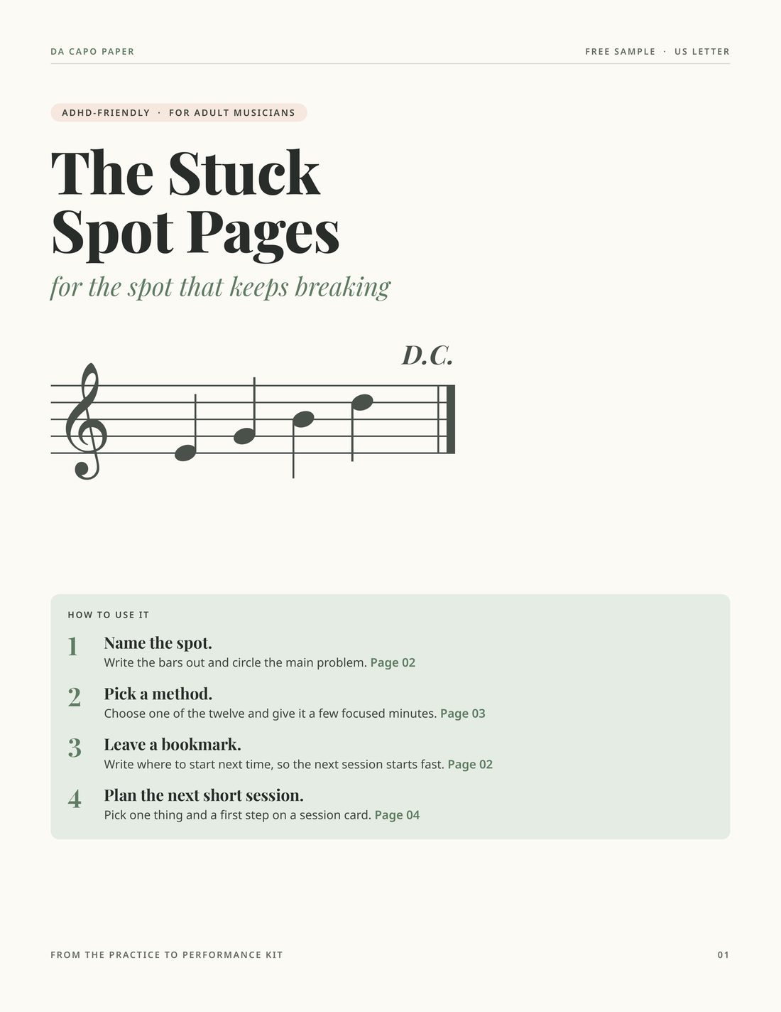 Page 1 of The Stuck Spot Pages