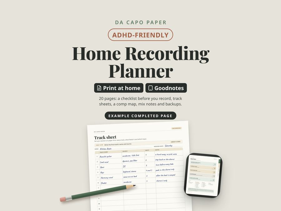 Home Recording Planner